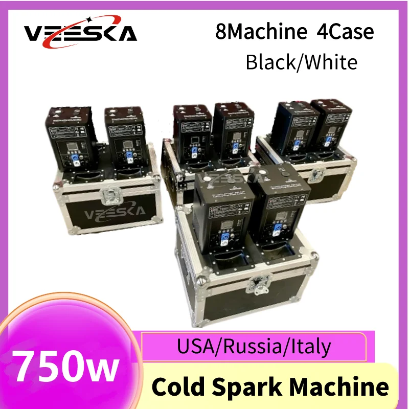 1~8pcs Ti Powder Cold Sparkler Machine 750w and Flightcase Machine DMX Remote Sparkular Machine Wedding DJ Cold Firework Outdoor