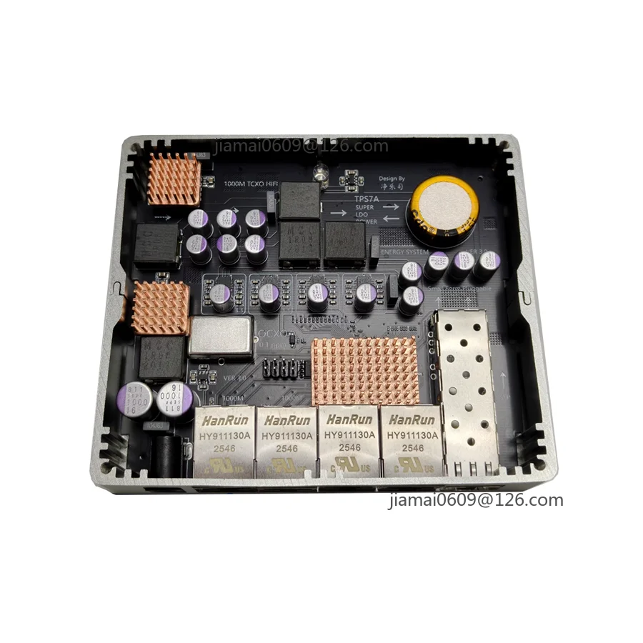 HIFI Signal Switcher 4 Electrical Ports + 1 SFP Slot 0.1ppm TCXO Supports Optical & Electrical Module 5V DC Power Supply