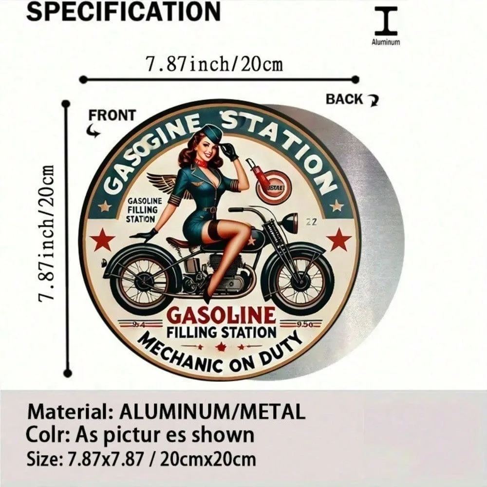 

Rustic Vintage Motorcycle Engine Tin Sign 8x8 Inch Man Cave Garage Metal Wall Art Decor