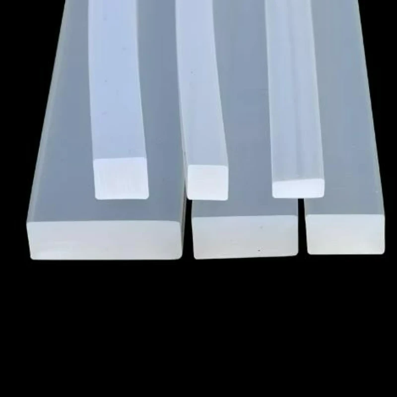 1/2/4/5/10M Food Grade Silicone Square Strip High Temperature Resistant Soft Sealing Strip Dust-proof Vacuum Seal Width 3mm-60mm