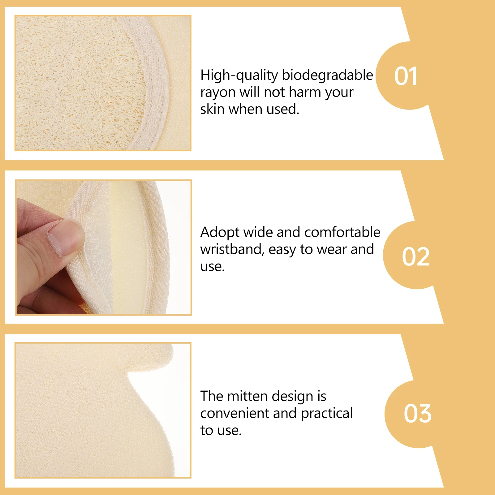 

2Pcs Bath Towel Gloves Loofah Sponge Mitts Scrubber Tools Body Exfoliating Practical Back Bathroom Accessories Cleaning