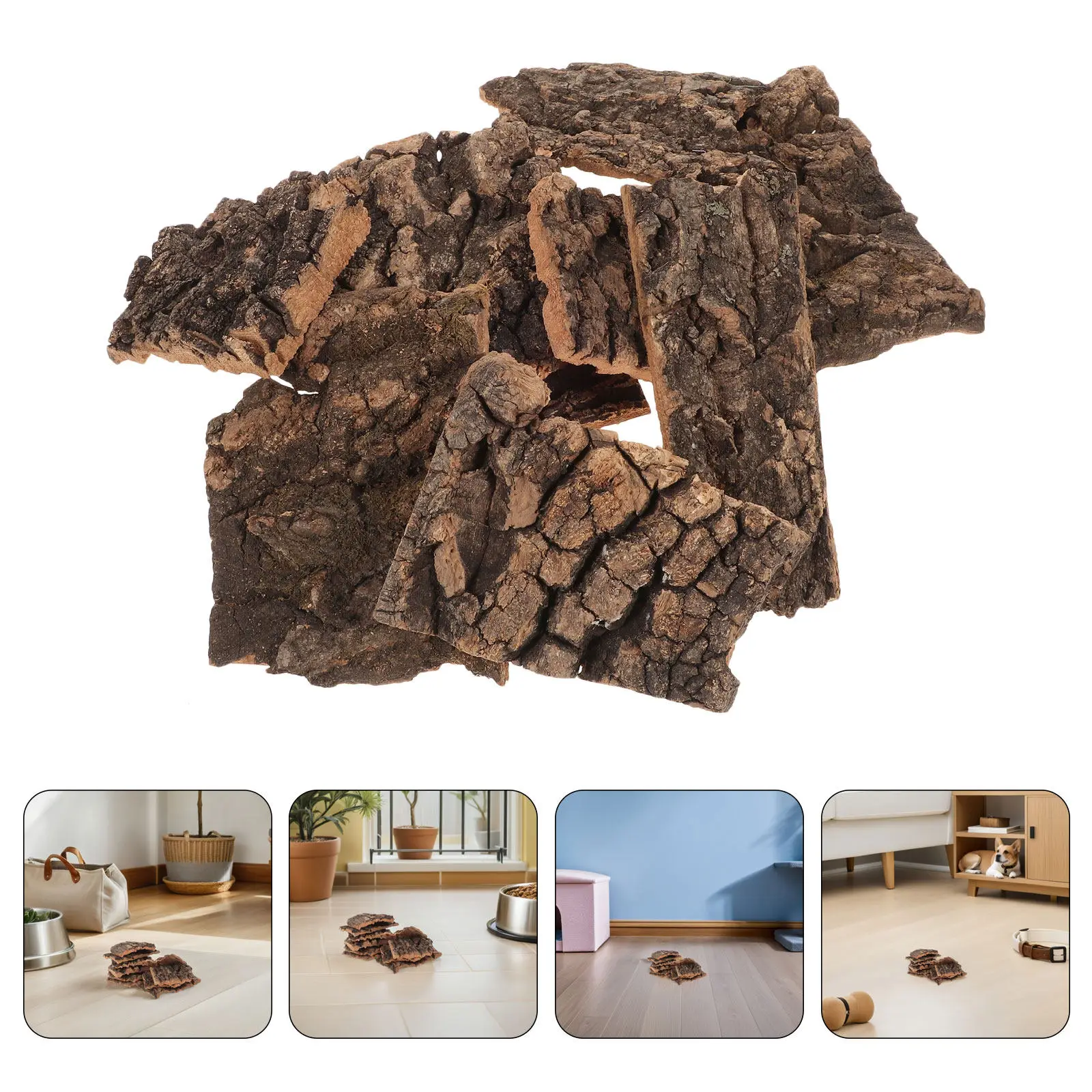 

14Pcs Reptile Habitat Decorations Artificial Bark Climbing Platforms Lizard Turtle Snake Tank Background Terrarium Accessories