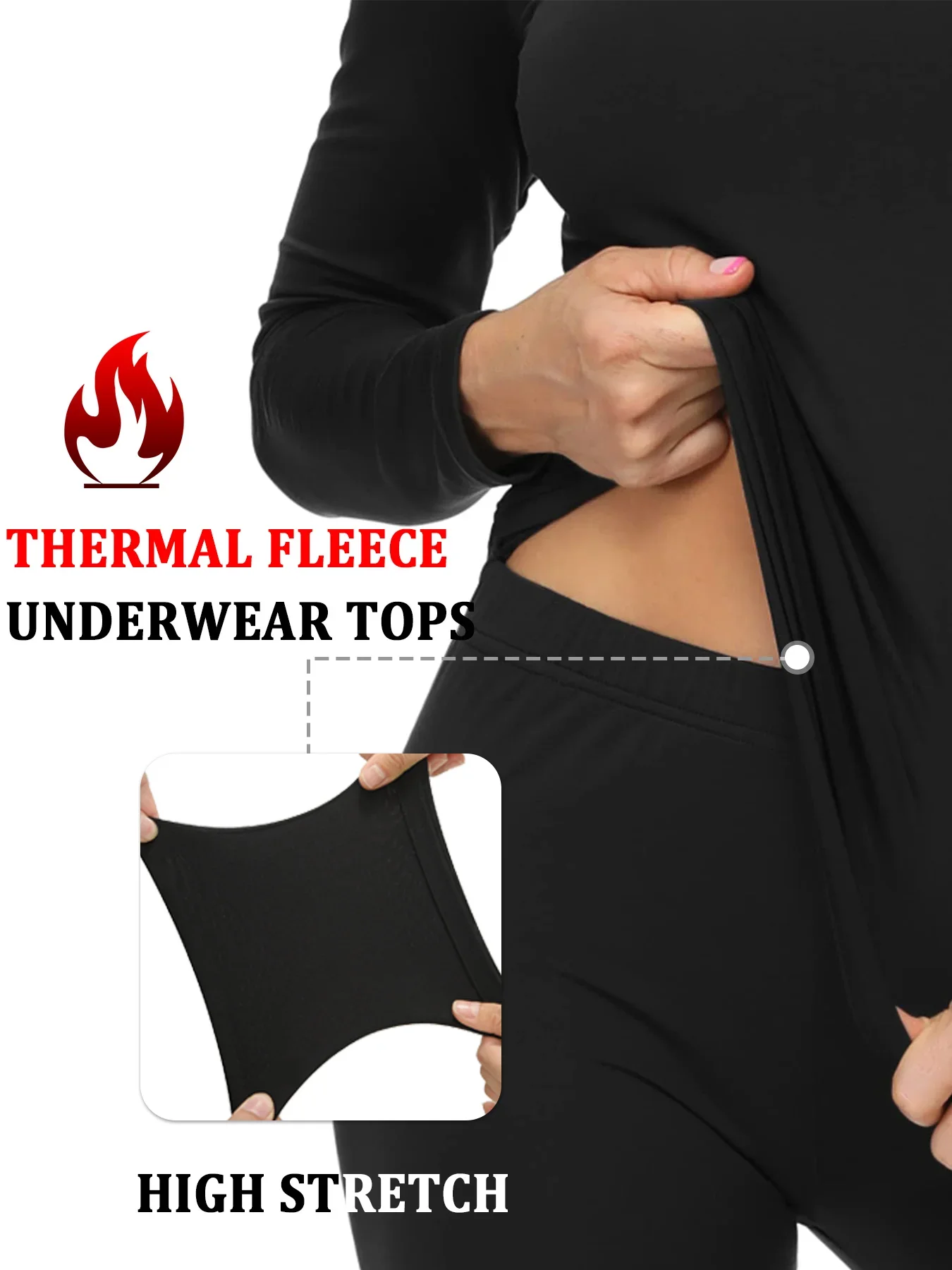 Womens Super soft  Fleece Long Sleeve Thermal Shirts for Women Cold Weather Womens Thermal Underwear Tops Base Layer