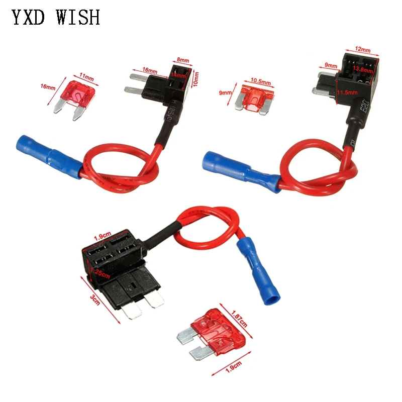 

10PCS Car Fuse Holder Add A Circuit Standard/Mini/Micro Blade Fuse Boxes Holder Piggy Back Fuses Tap