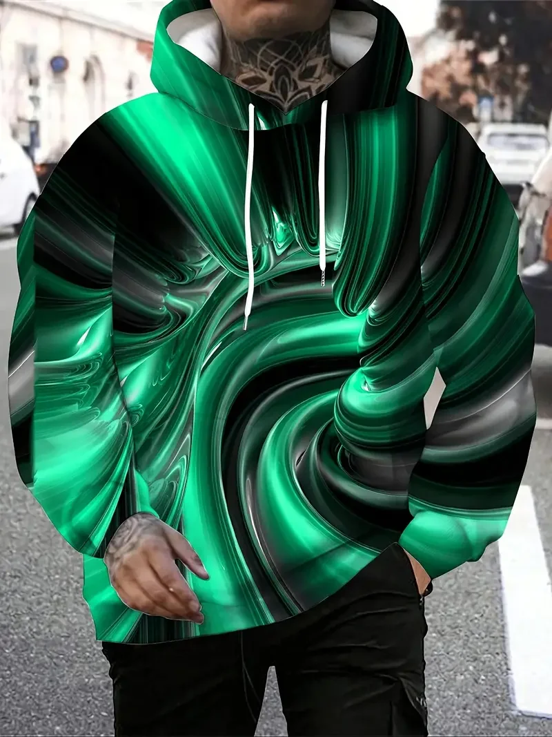 Men's Visual illusion Vortex 3D Print Fun Hoodies Fashion Hooded Long Sleeve Sweatshirts Outdoor Casual Women Tracksuit Pullover