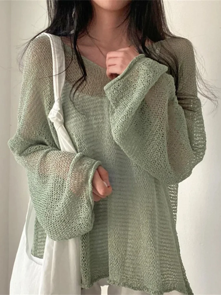 Neue Frauen faul unregelmäßig lang ärmel igen Pullover Frühling koreanische lässige Straßen mode einzigartige hohle sexy Frauen Pullover Pullover