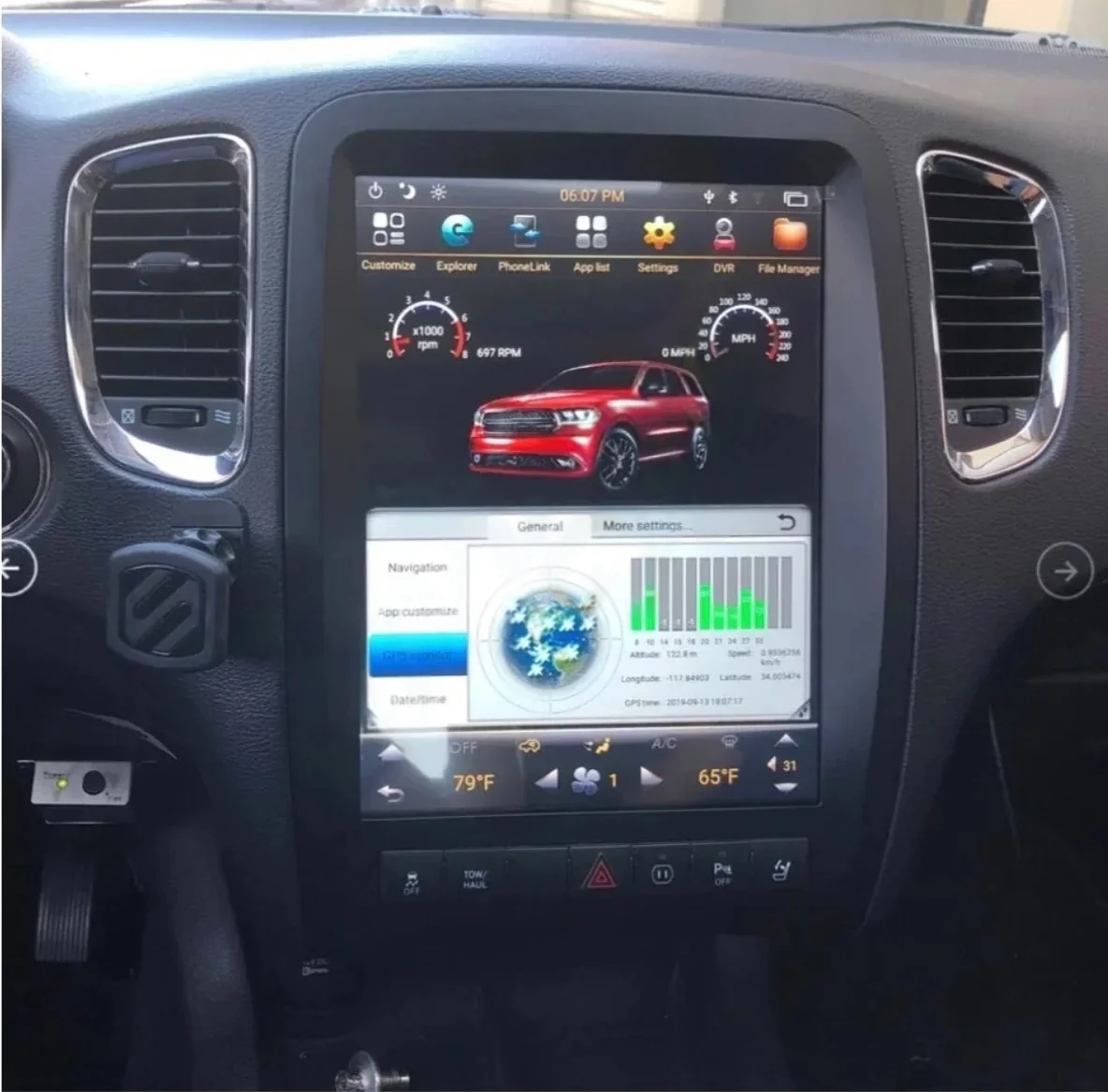 2025 جديد راديو السيارة الاندورويد CarPlay ل دودج دورانجو 2011-2020 شاشة تعمل باللمس مشغل وسائط متعددة لتحديد المواقع والملاحة Carplay رئيس وحدة #4