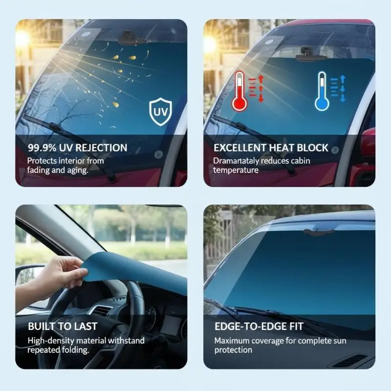 Car Visor Extender Windshield Sun Blocker Anti-Glare Weatherproof Sunvisor Extension Car 180-Degree Rotation Car Sun Blocker