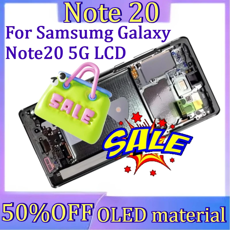 

For Samsumg Galaxy Note20 5G LCD New OLED For Samsung Note20 LCD N981B N981N N9810 Display Touch Screen Digitizer with Frame