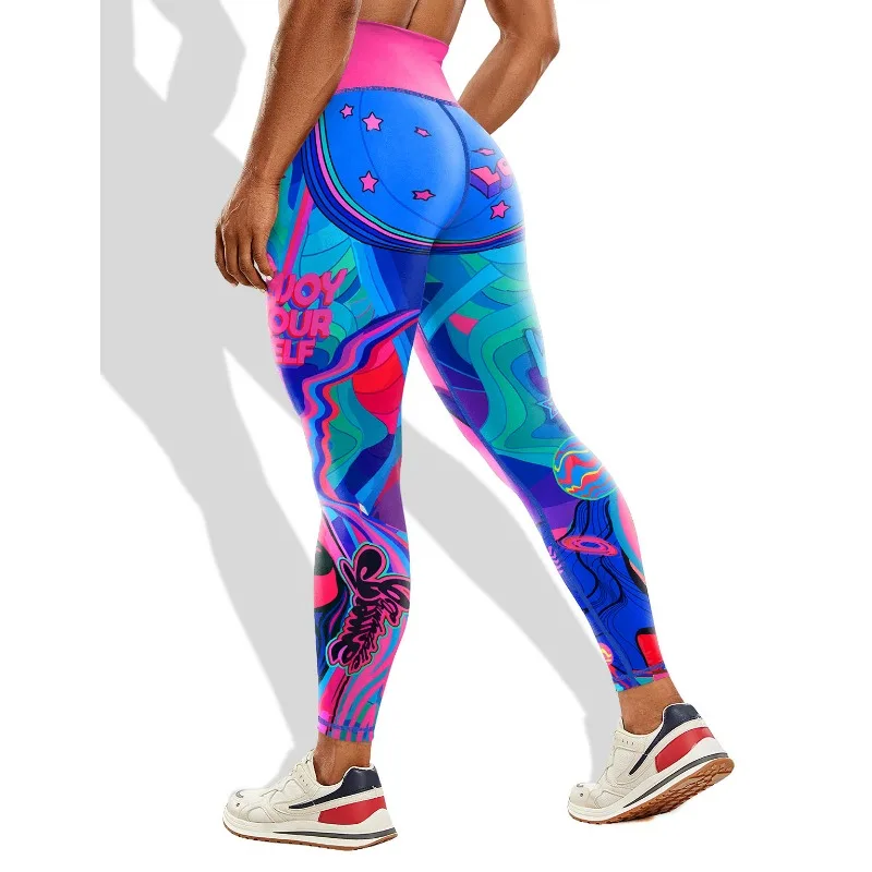 New Personalized Printed High Elasticity Yoga Pants Hip Lifting Outdoor Sports Fitness Running Cycling Leggings Women