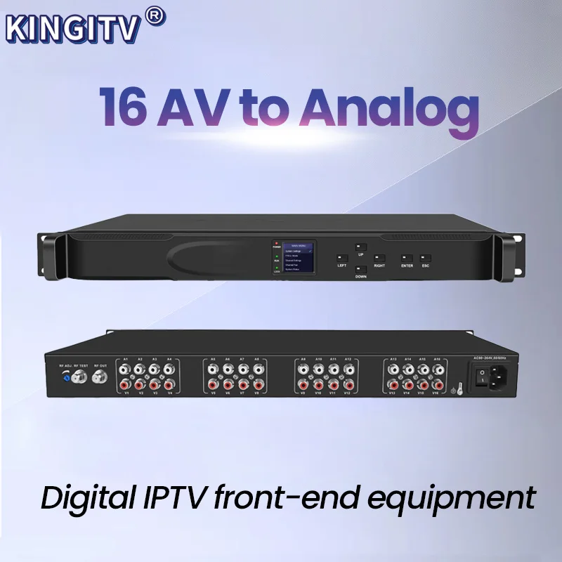 

16-channel cable TV agile analog modulator, AV to RF, hotel factory TV front-end equipment