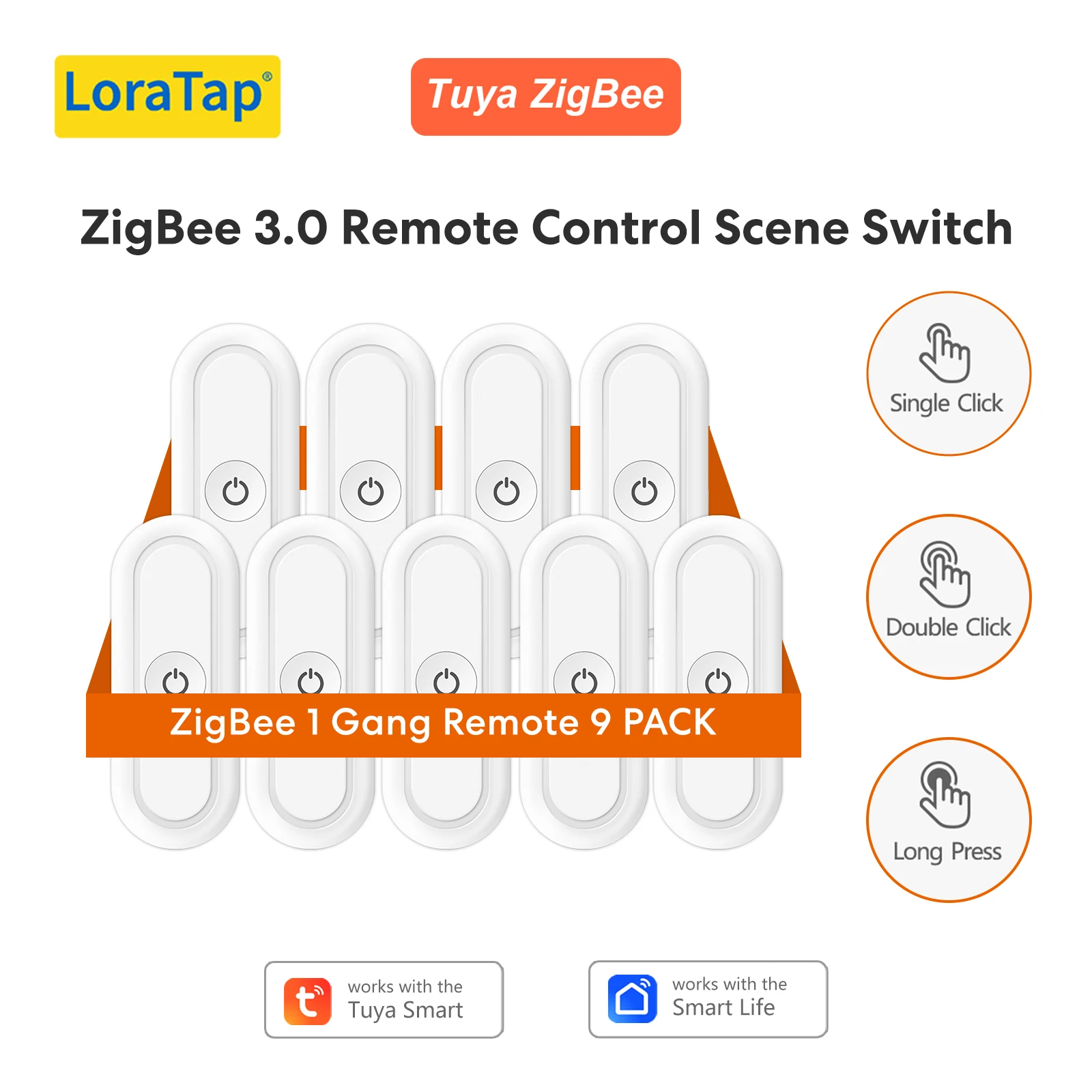 LoraTap Tuya Smart Life ZigBee 1 Gang Remote Controller with Bracket MiNi Size Multiple Smart Scene Interactions