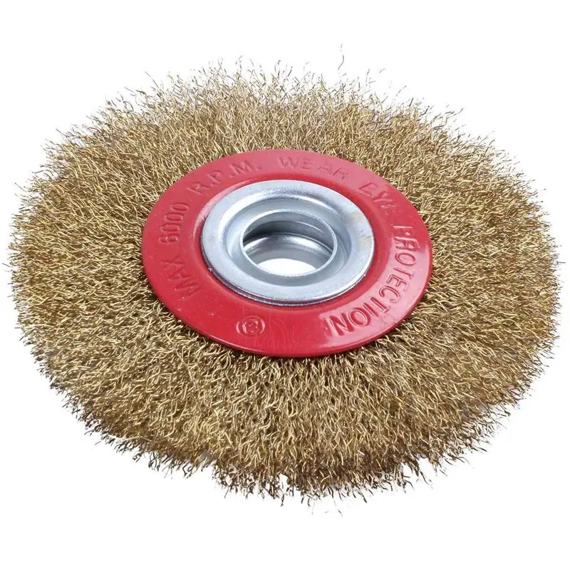 ABRW-2X Wire Brush Wheel For Bench Grinder Polish + Reducers Adaptor Rings,5Inch 125Mm