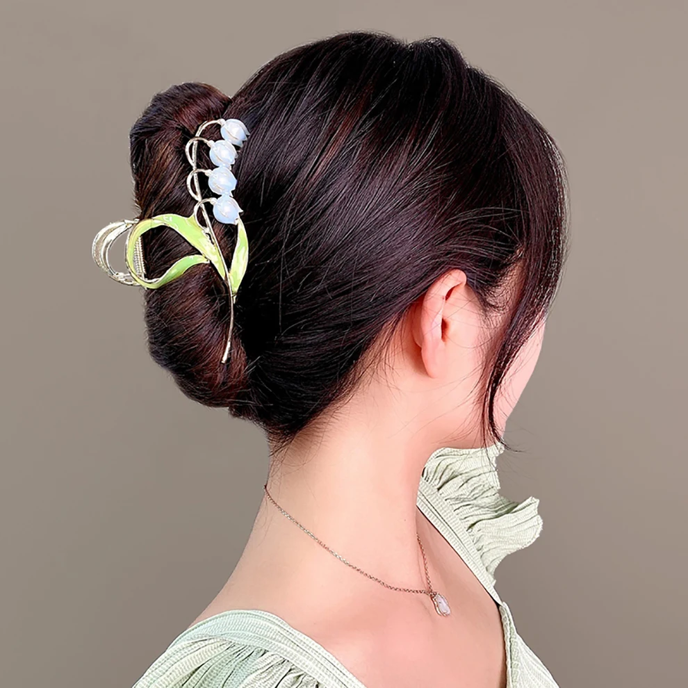 Lily of the Valley Hair Claws For Women Fashion Hair Clip Metal Hair Crab Hair Accessories Headwear