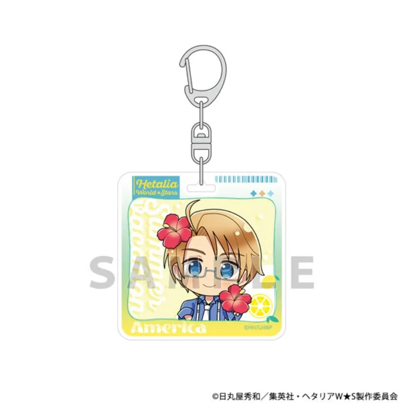 Hetalia World Stars Anime KeyChain ‌America NetherlandsMen Key Chain for Women Cartoon Cosplay Acrylic Keyring Pendant Gifts