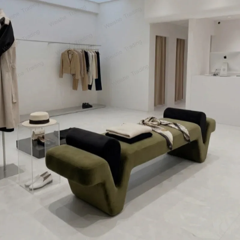 Italian Luxury Sofa Stools Bedroom Bed End Bench Clothing Store Dressing Room Shoe Changing Stools Home Entryway Door