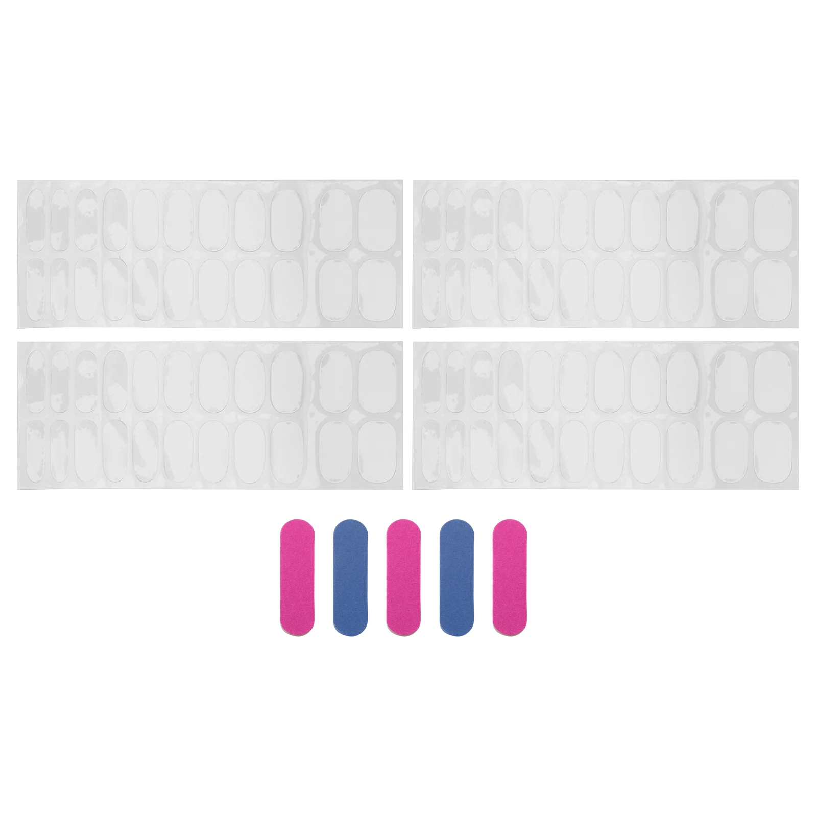 5 Vellen Nagelstickers Doorzichtige Uv-Gel Polish Strips Wrap Franse Manicure Wraps Volledige Primer