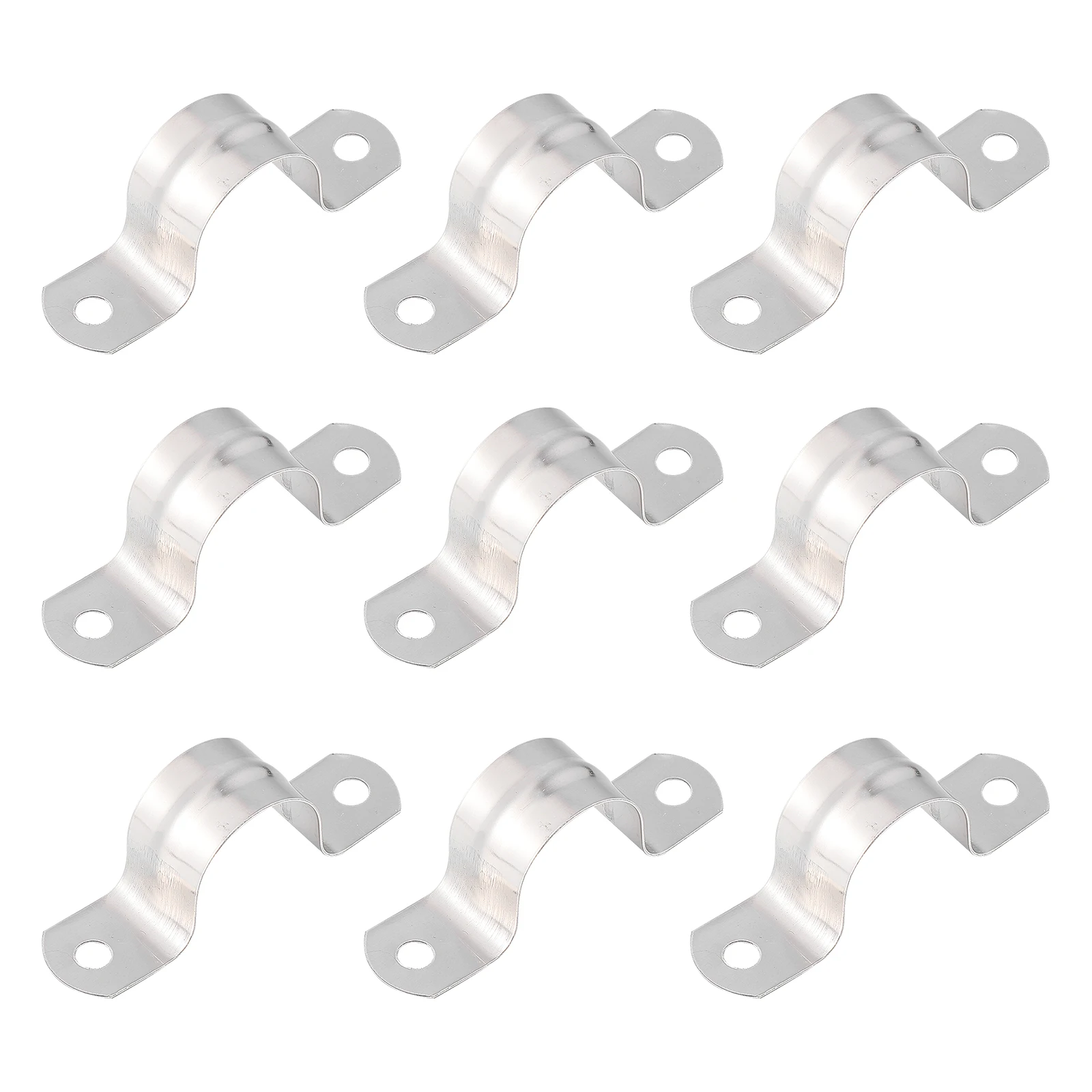 

50pcs Stainless Steel Pipe Clamp Rigid Heavy Duty Tube Bracket Wall Clips Hose Fittings Tube Straps Connecting Ring
