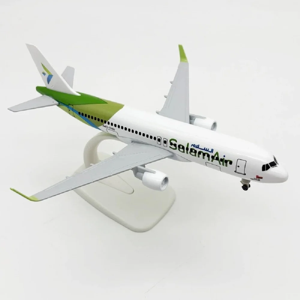 20cm 1/300 Scale Airplane Models Salam A320 Alloy Diecast Aircraft Model Kit With Stand Wheel For Aviation Gift Collection