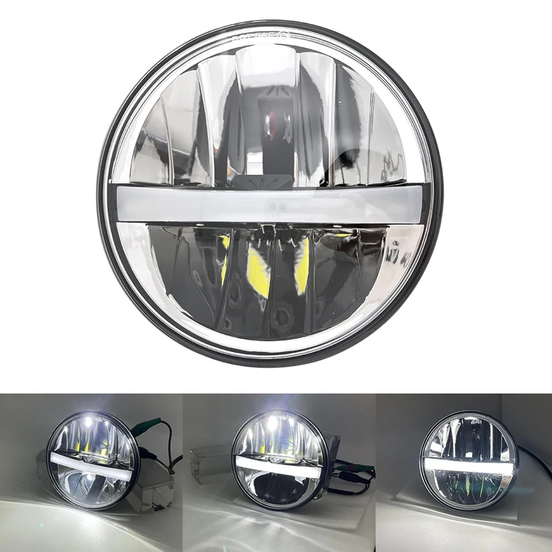 5.75 inch Led headlight halo Ring white DRL Angel eye For Dyna Sportster Softail 5 3/4\