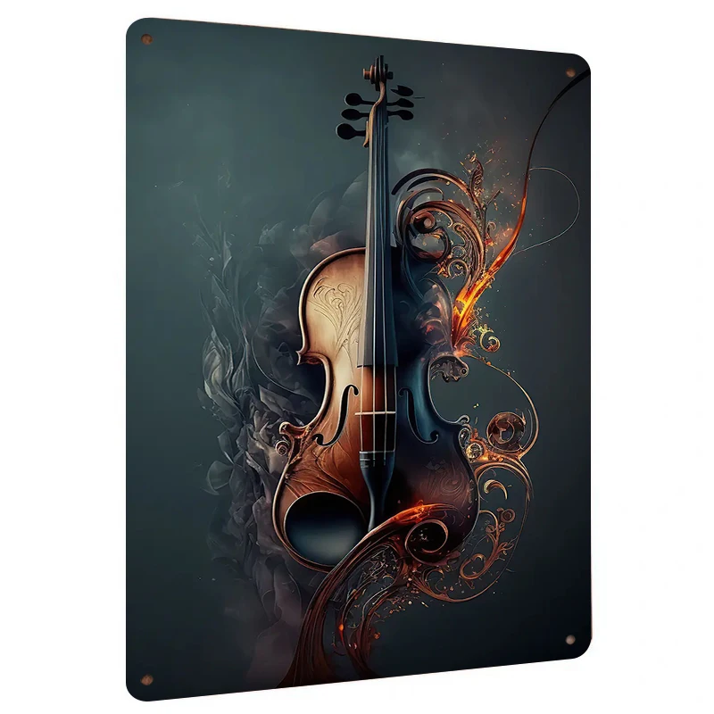 Artistic Violin Metal Wall Art Home Decor Creative European Musical Instrument Wall Hanging