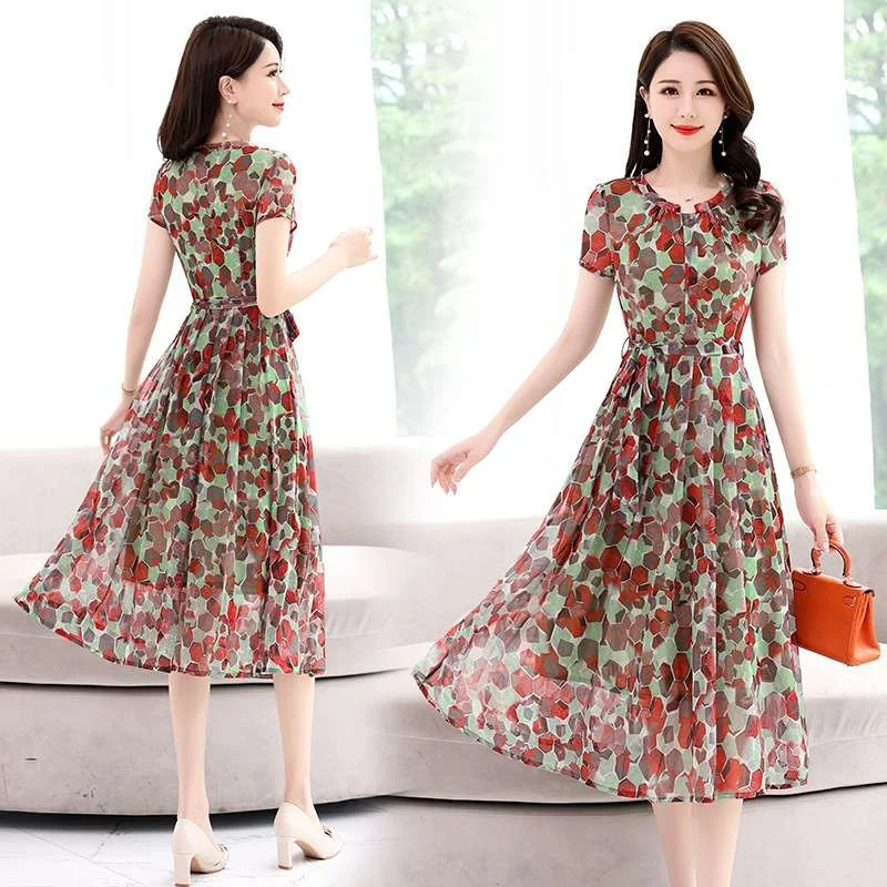 

Летняя женская юбка А-силуэта Ele Floral Dr с завышенной талией, приталенная, стройнящая, с волнистым воротником, для прогулок