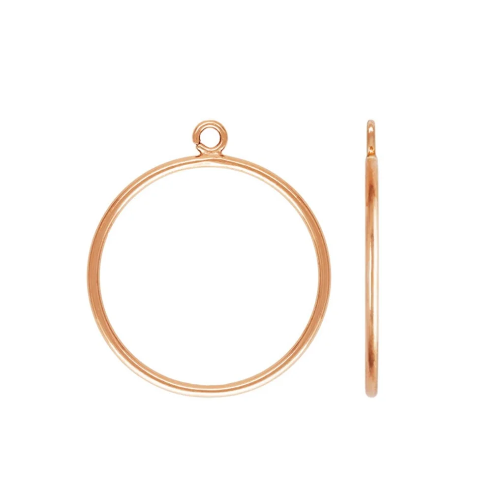 1 pieza de anillo apilable liso con engaste en oro rosa de 14 quilates y aro de conexión abierto, talla estadounidense 6, 7, 8