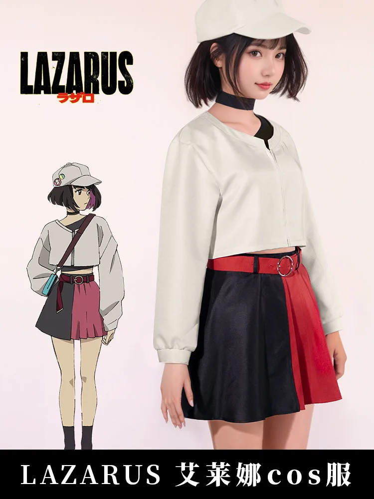 

Аниме Lazarus Eleina Axel Косплей Костюм Униформа Юбка Куртка Пояс Колье Женщины Девушки Хэллоуин Ролевые Игры Костюм для Женщин