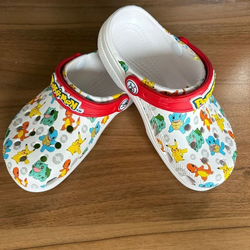

Pokemon Cartoon Hole Sandals Pikachu Squirtle Charmander Breathable Slippers Sandals Kawaii Summer Home Beach Shoes Kids Gifts