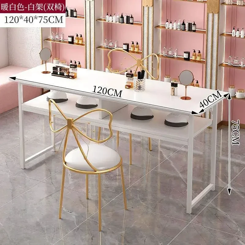 Simple Manicure Nail Tables Professional White Cleaner Makeup Modern Nail Tables Dressing Nageltisch Salon Furniture MR50NT