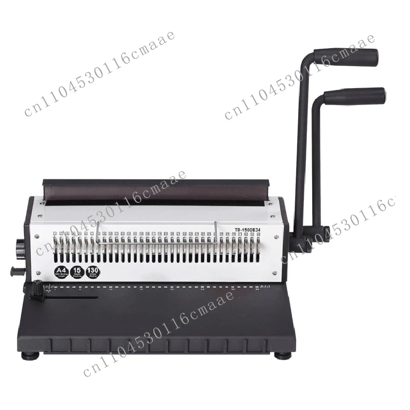 TD-1500B34 Square Hole Desk Calendar Iron Ring Binding Machine Full Drawing Knife 34 Hole Wall  Punching Machine Double Coil