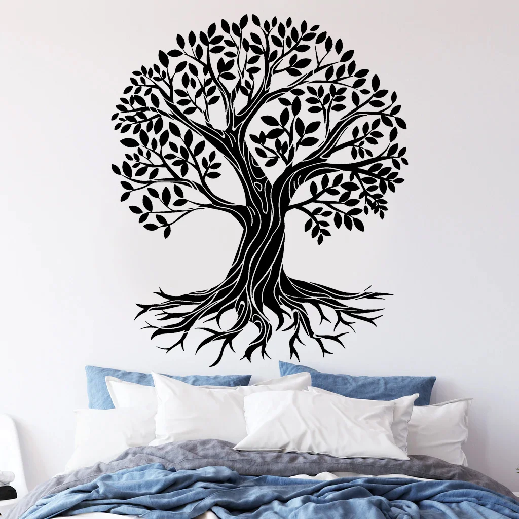 Tree of Life Wall Decal Vinyl Home Decoration Living Room Bedroom Yoga Studio Stickers Breathe Meditation Mural Wallpaper G071