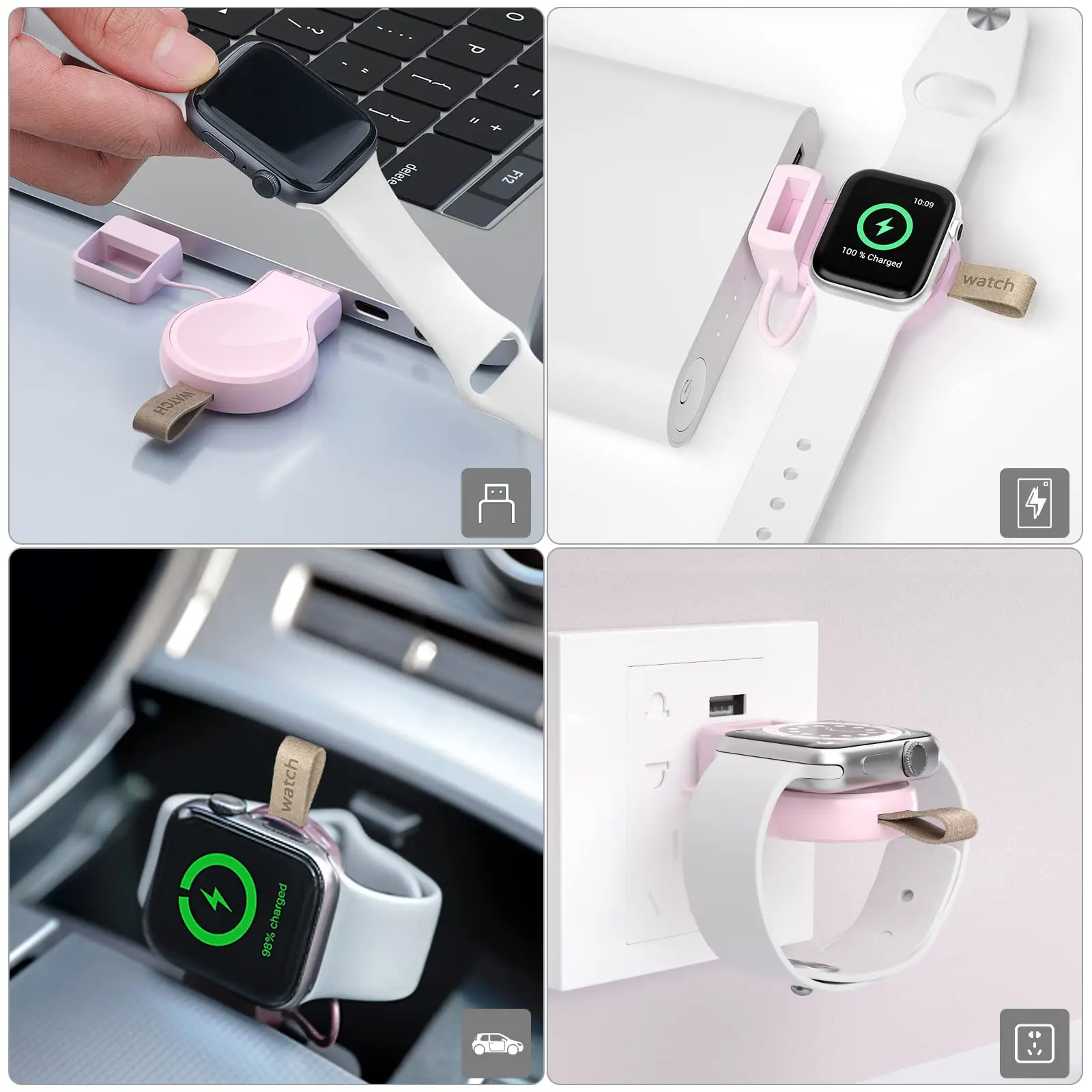 USB Magnetic Portable Charger for Apple Watch 10 9 8 7 6 5 4 3 2 1 SE Ultra 2 Ultra Fast Charging Watch Wireless Charger