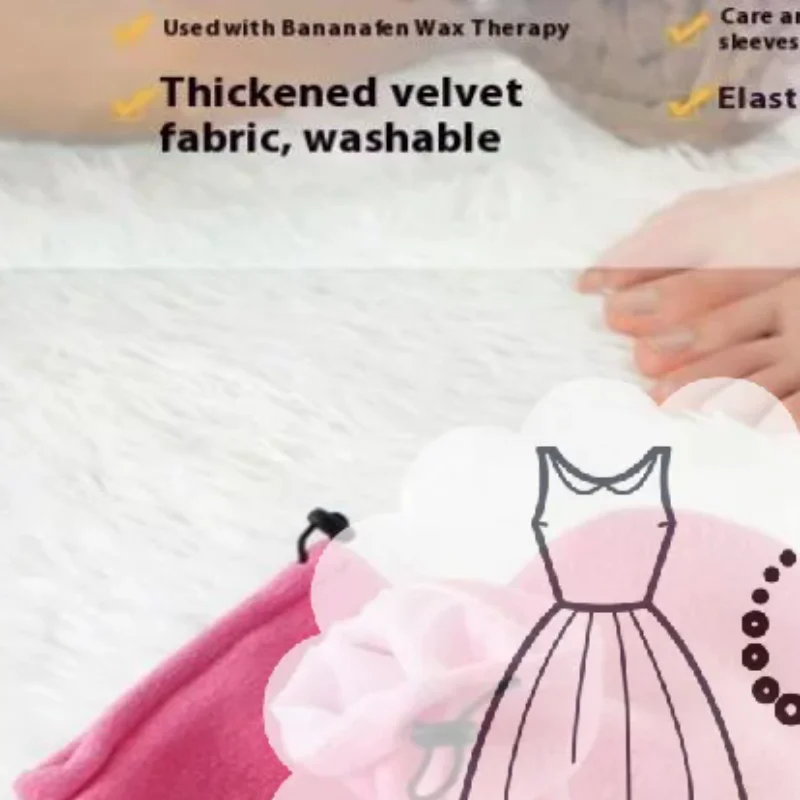 1 Pair Insulation Care Gloves Flannel Elastic Opening Nail Protection Hand Therapy Paraffin Wax Mitts Reusable Warmers For Women