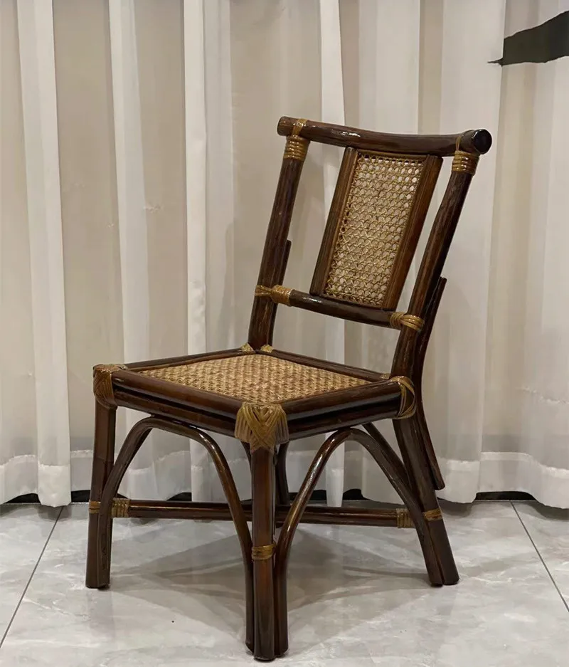 Natural adult rattan , small  soaking foot leisure , handmade woven rattan backrest chair, elderly