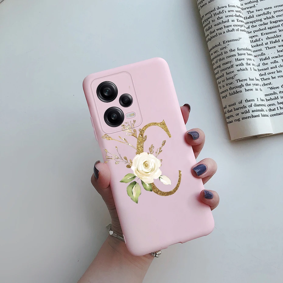 Case For Xiaomi Redmi Note 12 Pro Phone Case Fashion Pink Black Silicone Letters Cover For Xiaomi Redmi Note12 Pro Plus 5G Funda view 5