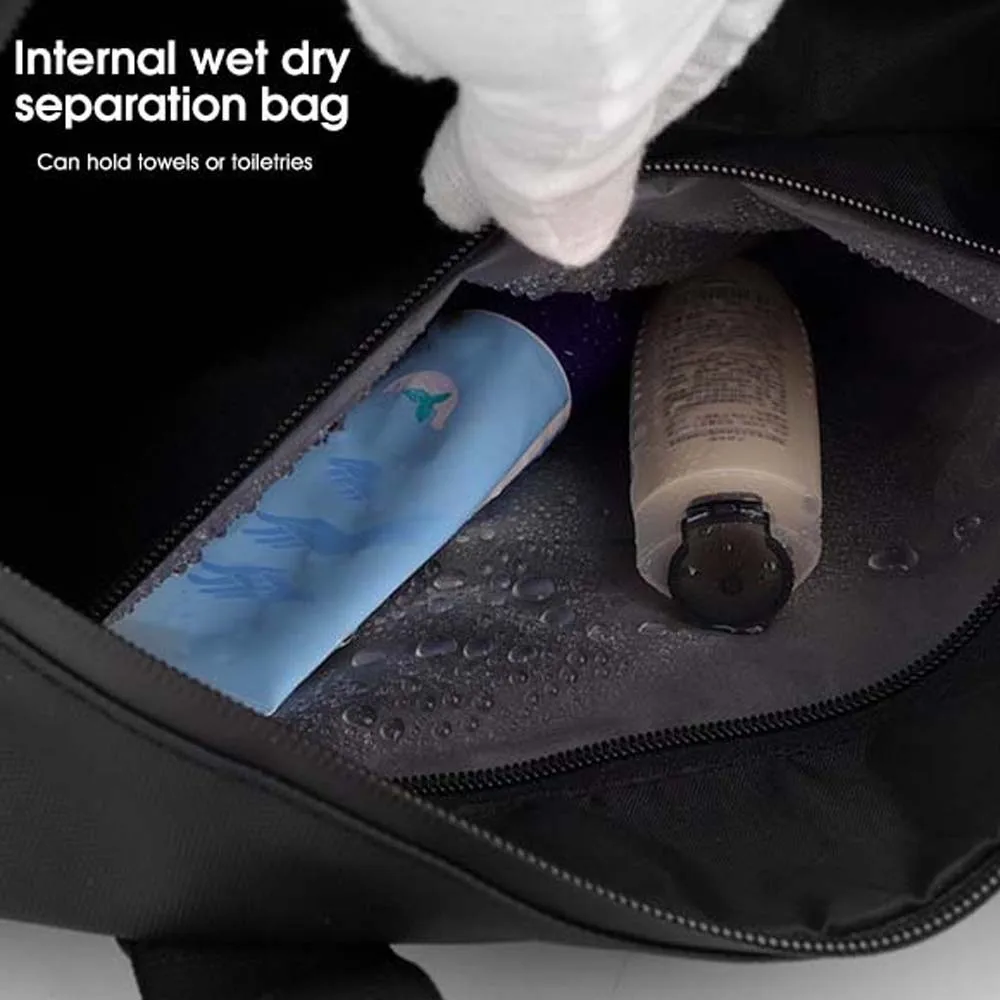 

Дорожная сумка унисекс из ткани высокой плотности, однотонная, многофункциональная, большая вместительная сумка для фитнеса, многослойная, с отделением для сухого и влажного воздуха