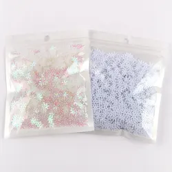 20garms  8mm Transparent /White Snow flake PVC Sequins Christmas Party Decoration DIY Crafts  Accessory D0106