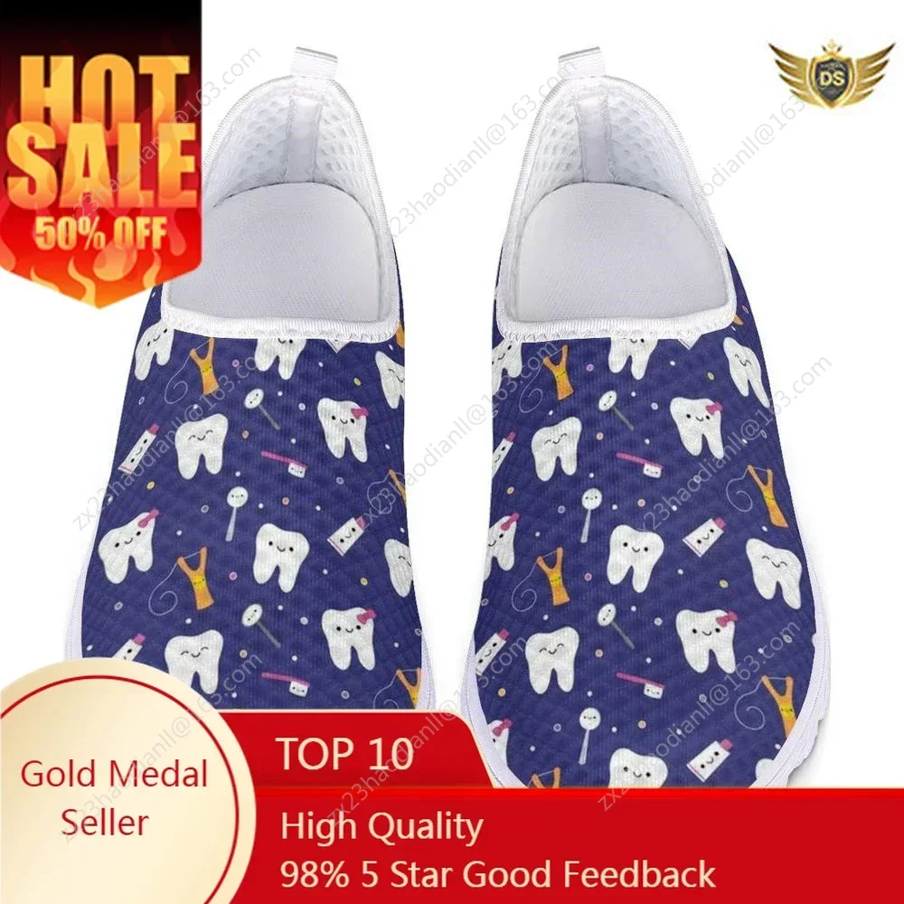 

Dental Teeth Dentist Equipment Pattern Flats Summer Women's Casual Sneakers Mesh Loafers Shoes Female Shoes Dropship