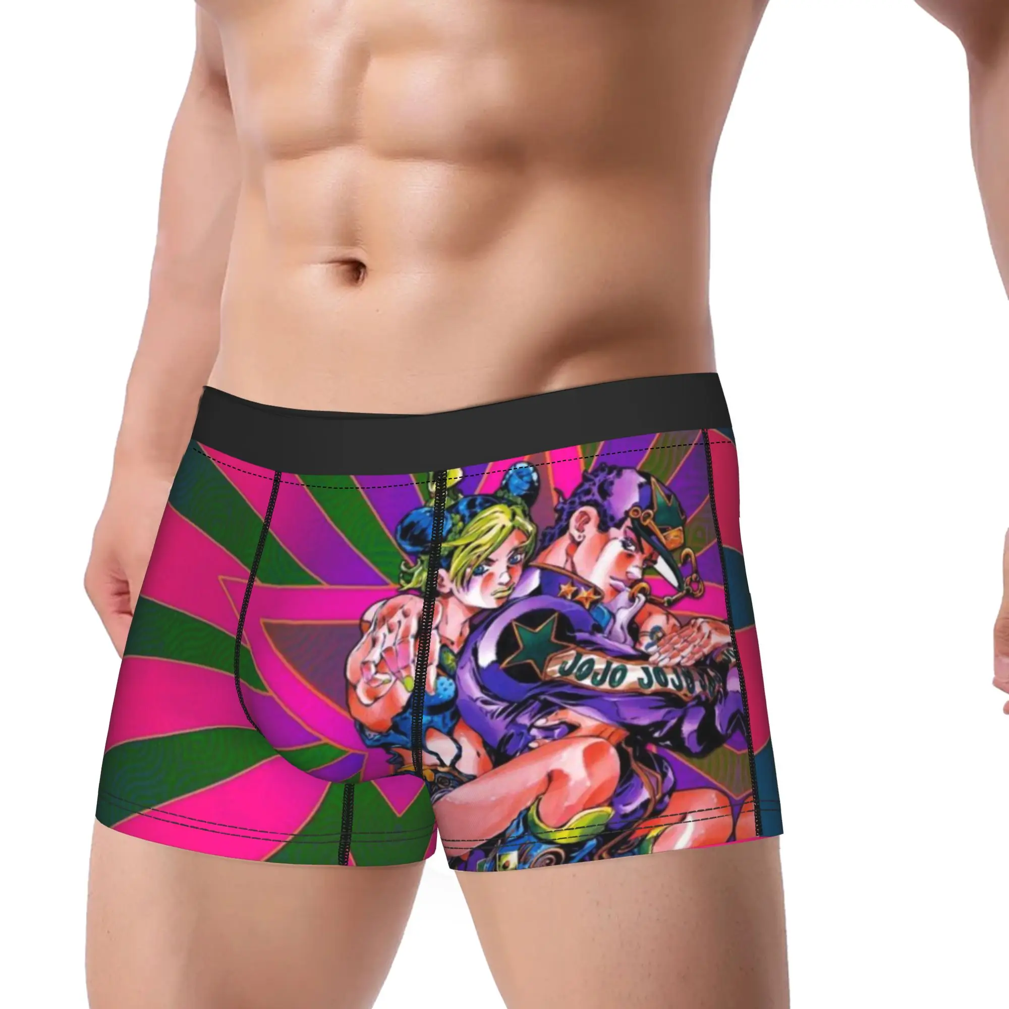 Dark Colored Warrio JoJo's Bizarre Adventure Underpants Homme Panties Men's Underwear Comfortable Shorts Boxer Briefs