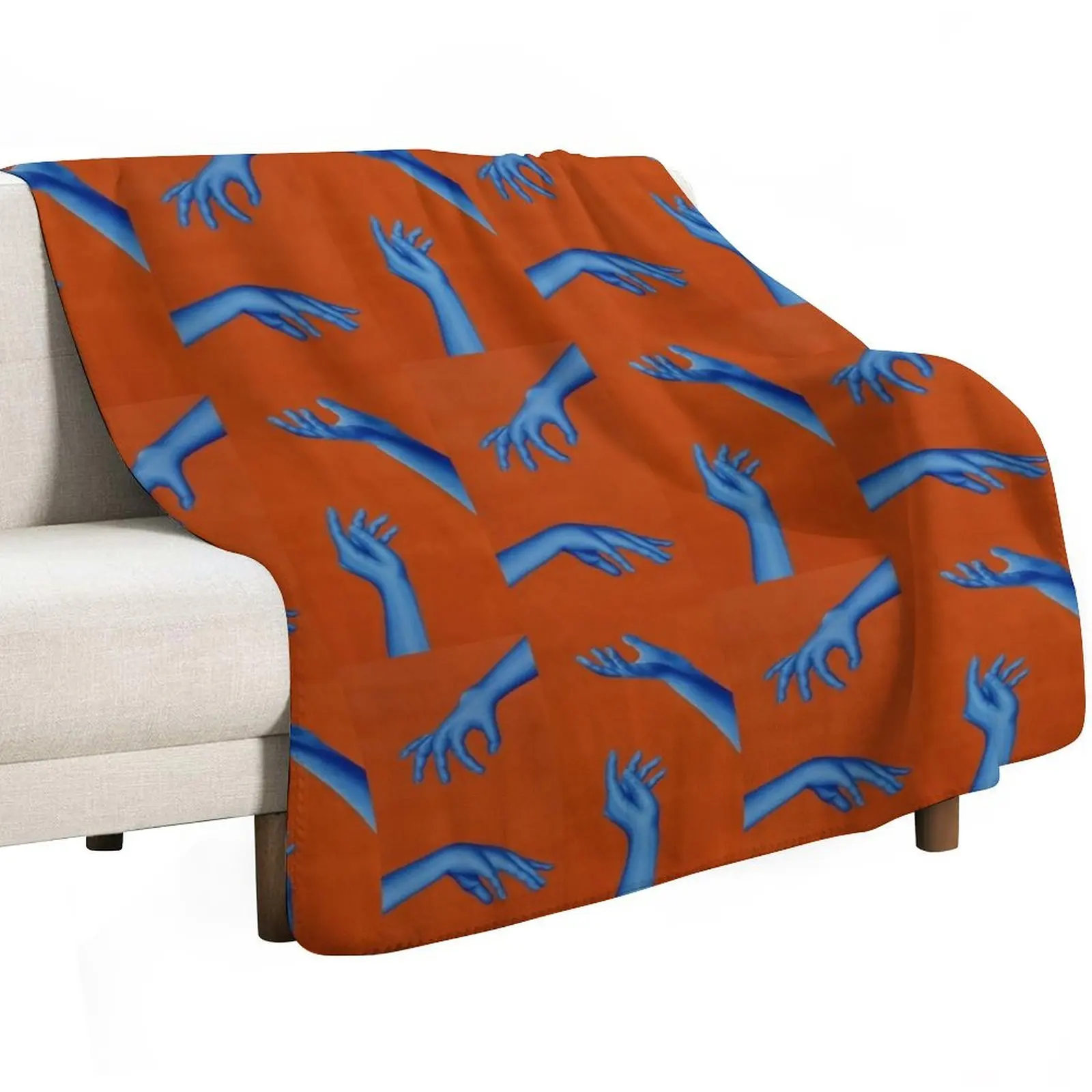 

blue hands oil painting on canvas Throw Blanket Bed Fashionable wednesday Blankets For Bed Blankets