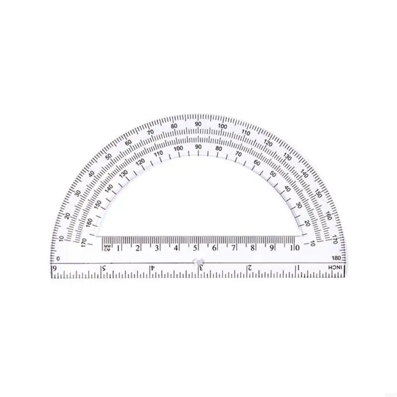 5Pcs 180 Degrees Plastic Protractor 6Inch Protractors School Office Supply K92C