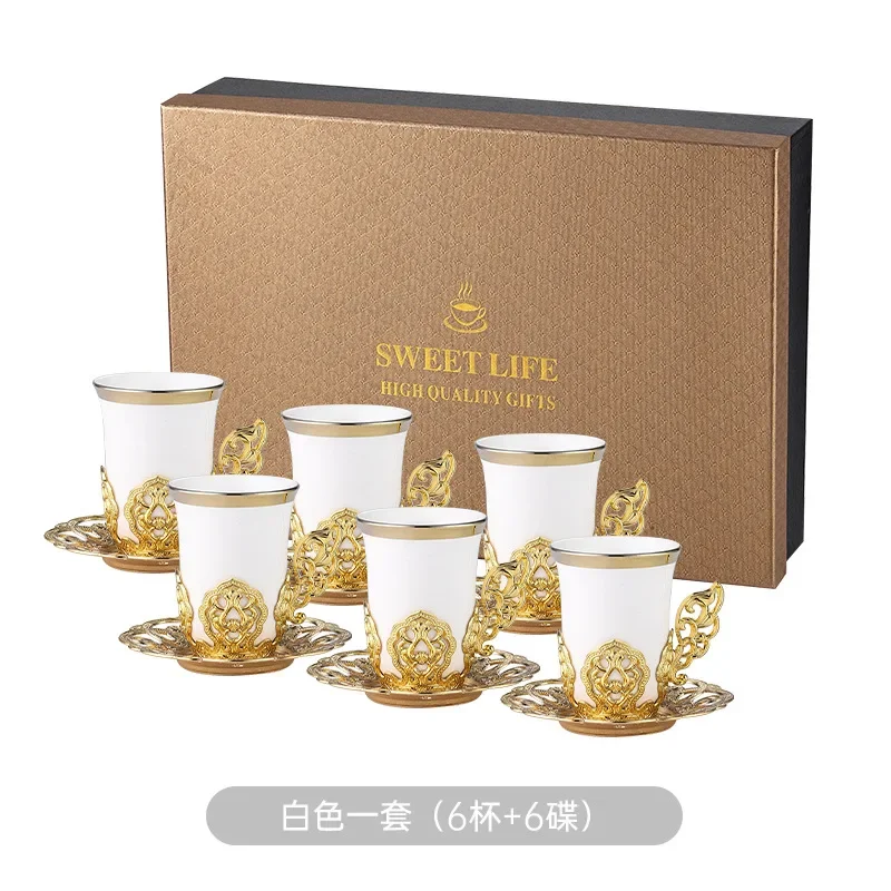 Juego de tazas y platos nórdicos Phnom Penh, juego de tazas y platos de cerámica simples y modernos, seis tazas y seis platos.