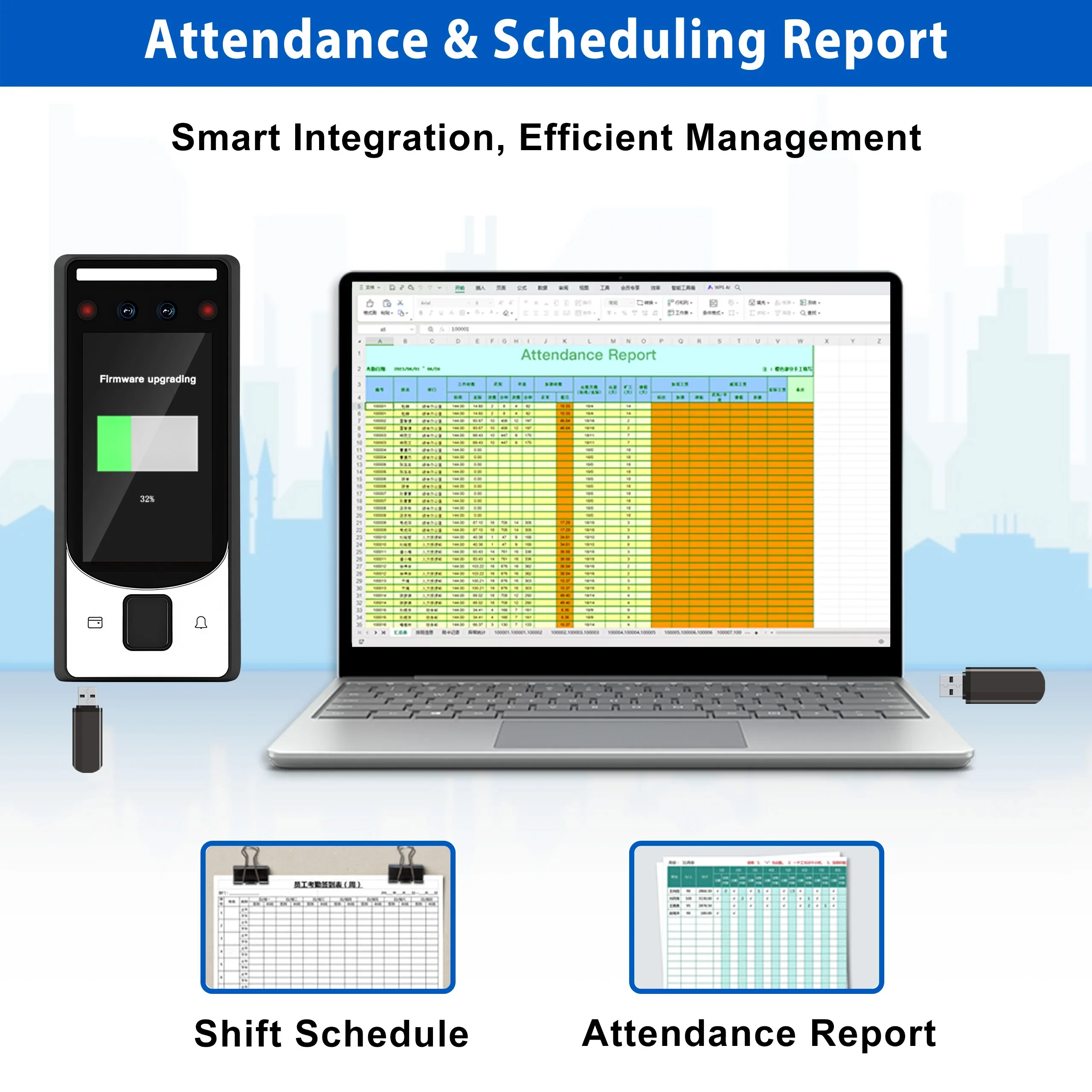 Picture 6: 4.5 inch Face Palm Vein Card Biometric Access Control System Cloud Time Attendance Terminal WiFi TCP IP Open API Mobile APP Remo