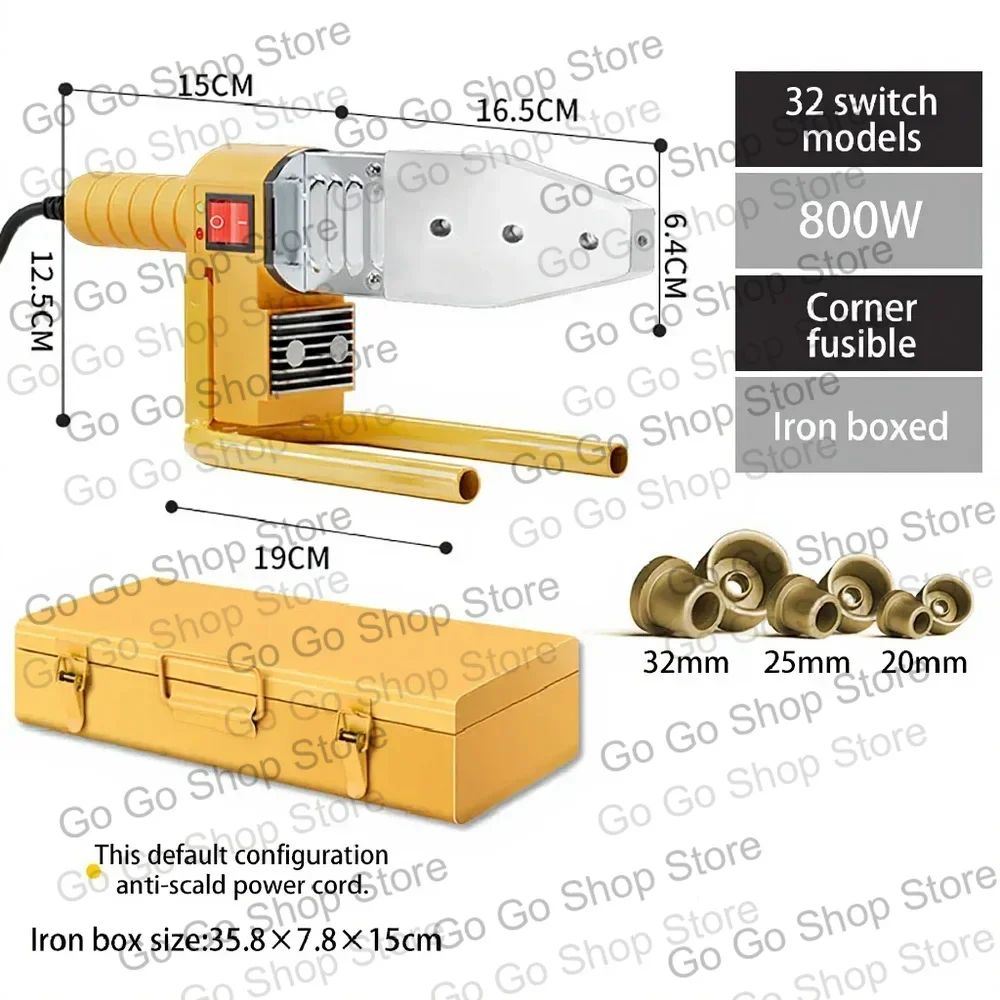 Pipe Welding Machine 600W-1000W PVC Pipe Soldering Iron Plastic Welding Heating Hot Melting Tool for 63/32 Type