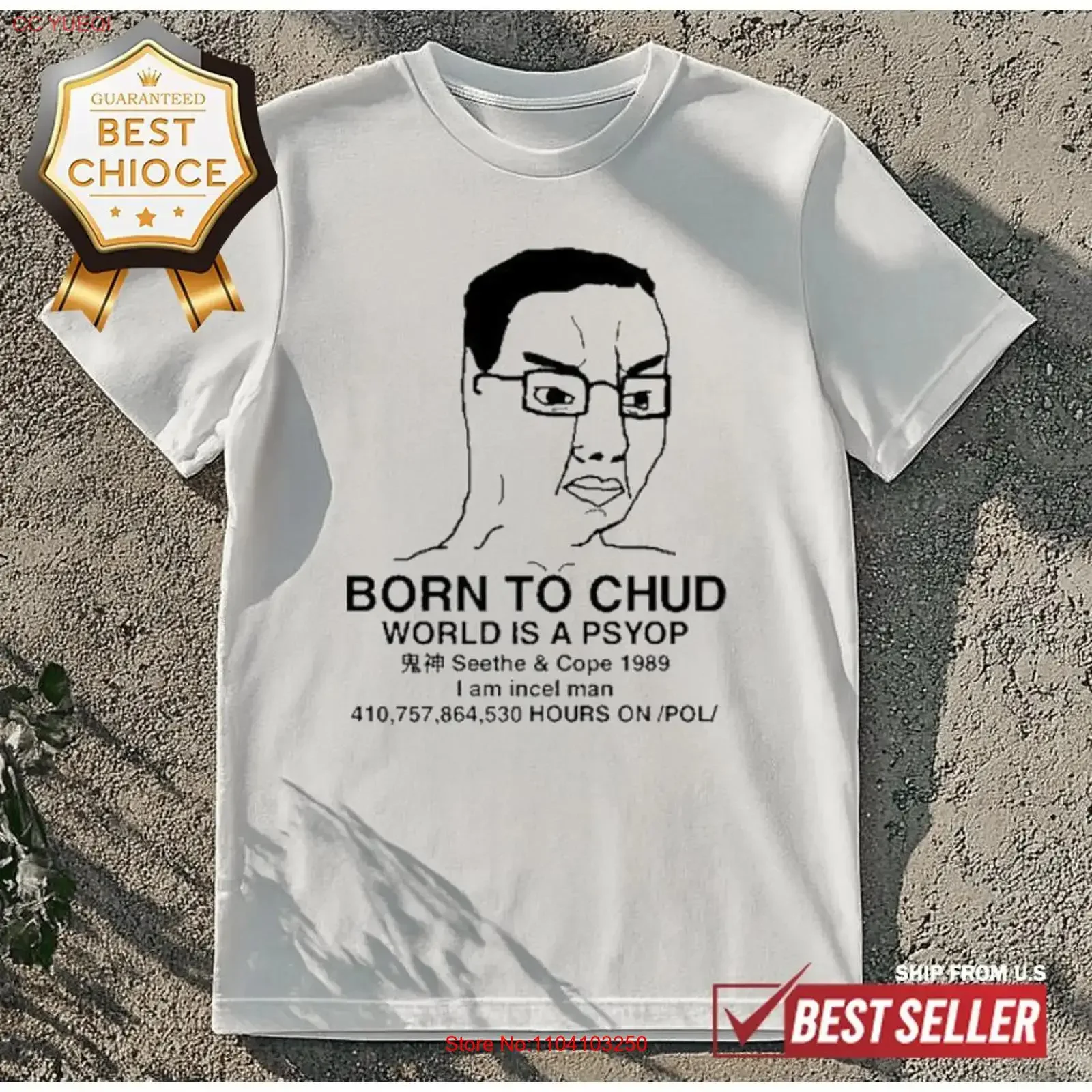

Футболка Born To Chud World Is A Psyop 9U8200, винтажная, мягкая, дышащая, унисекс, повседневная, для ежедневной носки