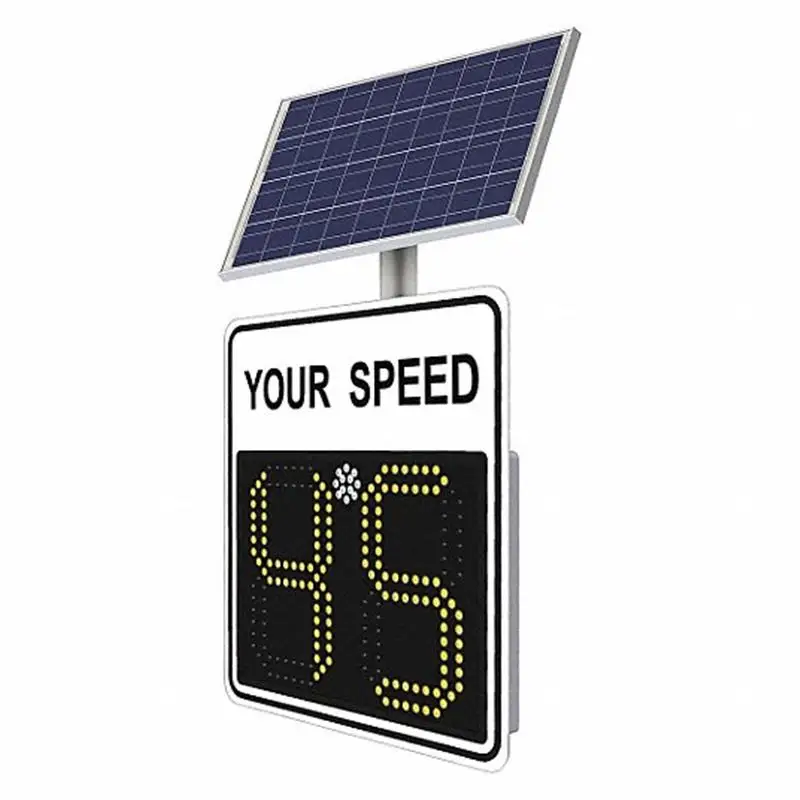2025 Premium Solar Radar Speed Feedback Signal Car Detector Outdoor Traffic Speed Limit Sign Display Speed Radar Detector Record