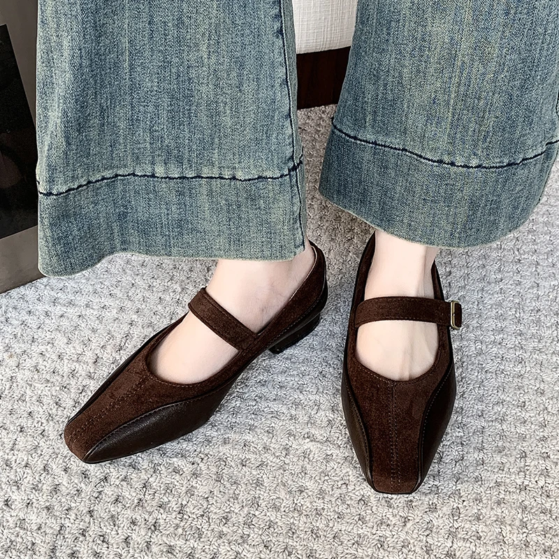 Printemps automne escarpins à talons bas mode Mary Janes femmes chaussures confortable peu profond bout carré talons hauts bureau fête femme chaussure