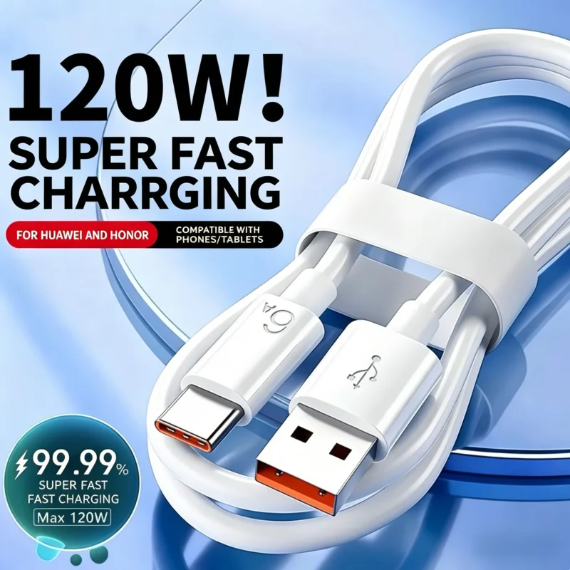 3-piece set Super fast charging cable suitable for Huawei Xiaomi Samsung phones 6A fast charging data cable Type-C