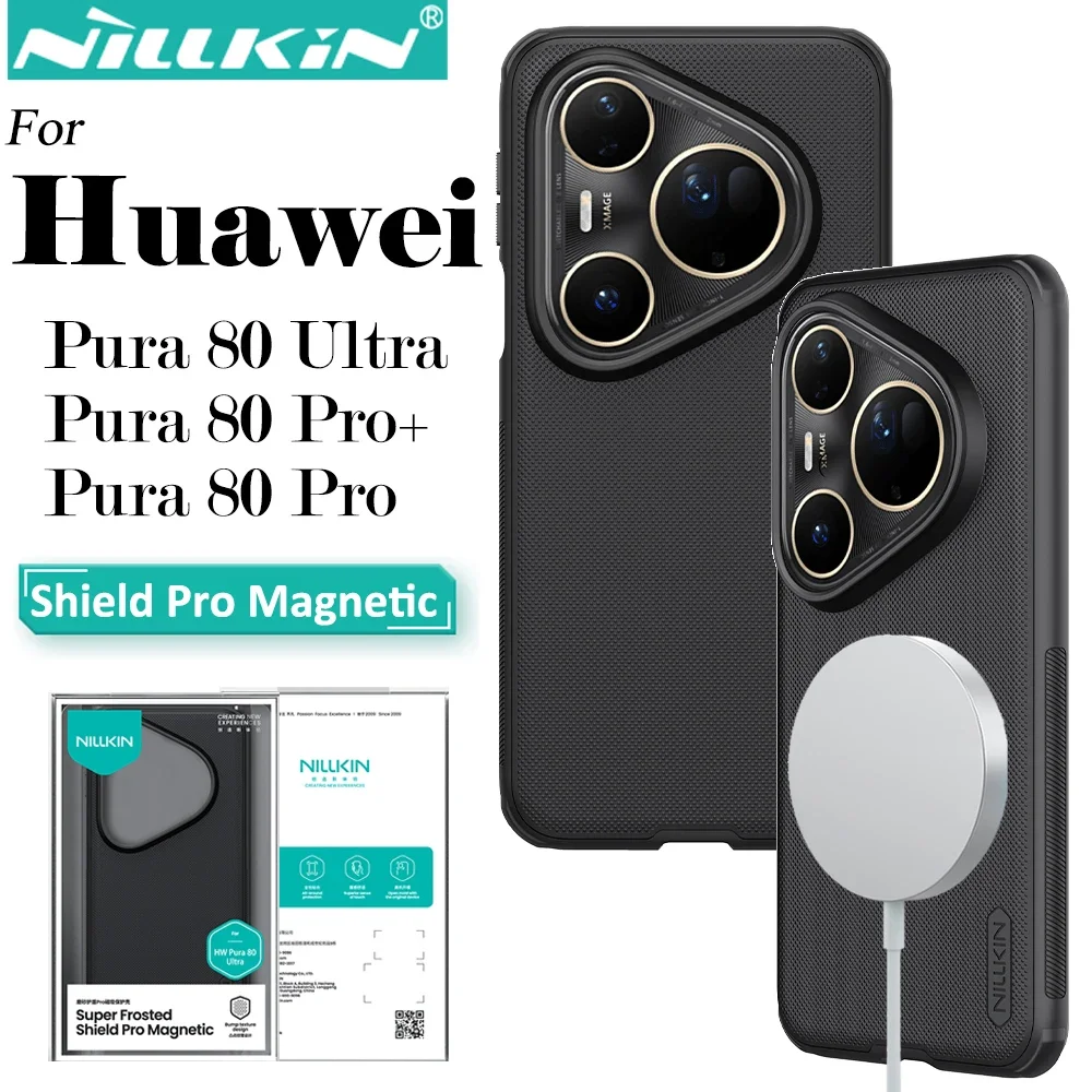 Nillkin para Huawei Pura 80 Ultra Pura 80 Pro + funda magnética súper esmerilada protectora Pro antihuellas a prueba de golpes funda trasera para teléfono